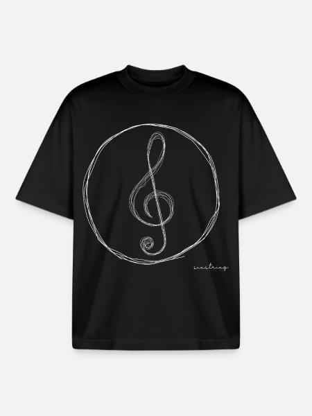 clef sketch - Boxy Heavyweight Unisex Organic T-Shirt by Stanley/Stella - black