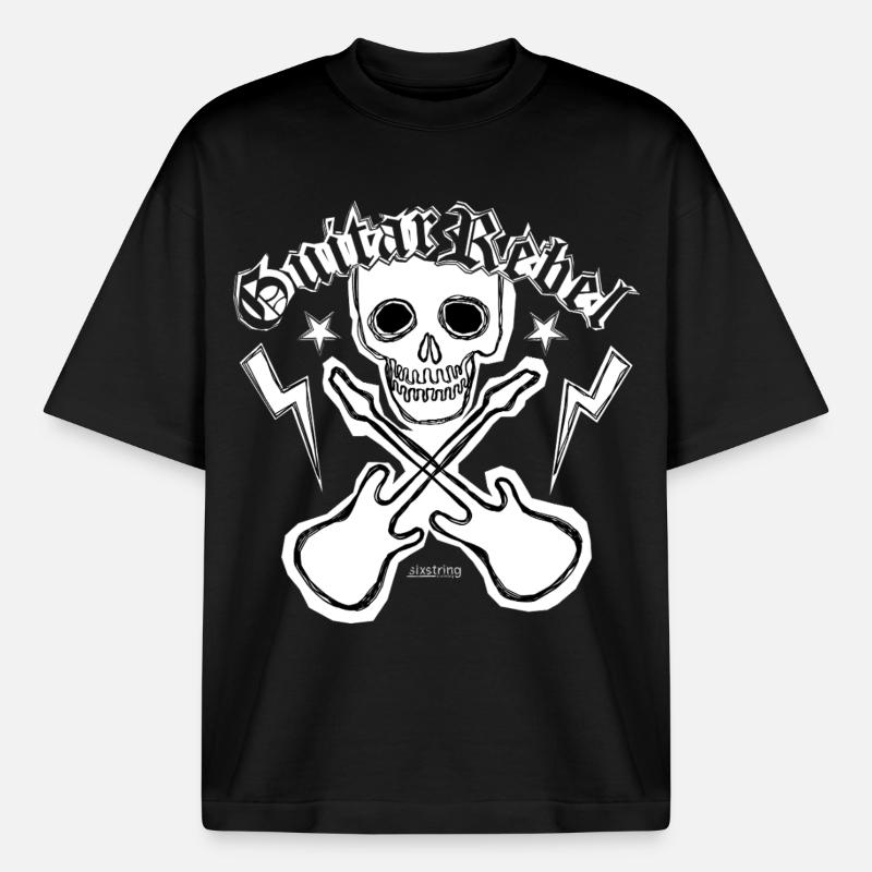 Guitar Rebel - Patchstyle - Boxy Heavyweight Unisex Organic T-Shirt von Stanley/Stella - Schwarz