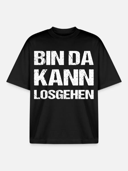 Bin da, kann losgehen - Boxy Heavyweight Unisex Organic T-Shirt von Stanley/Stella - Schwarz