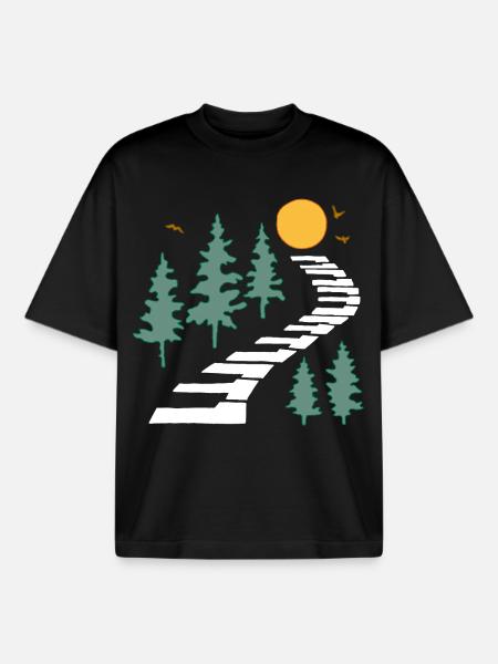 The musical path - Boxy Heavyweight Unisex Organic T-Shirt by Stanley/Stella - black
