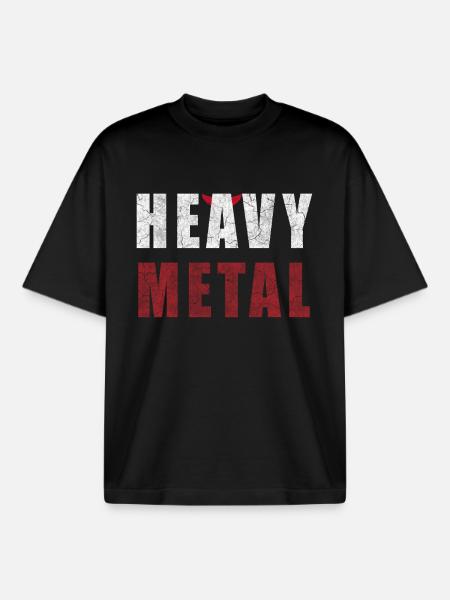 Heavy Metal Motif - Boxy Heavyweight Unisex Organic T-Shirt by Stanley/Stella - black