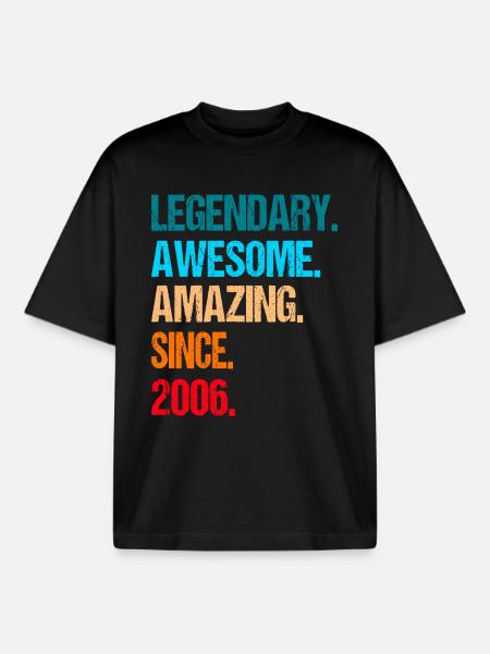 20th Birthday 2006 - Boxy Heavyweight Unisex Organic T-Shirt by Stanley/Stella - black