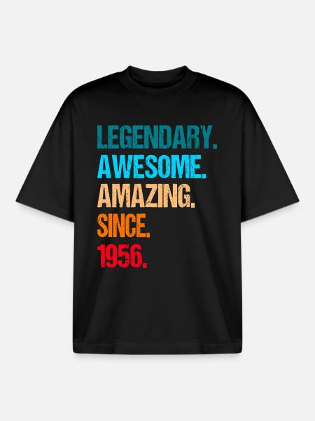 70 Birthday 1956 - Boxy Heavyweight Unisex Organic T-Shirt by Stanley/Stella - black