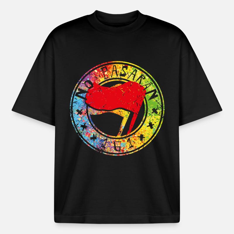 Non Pasaran 161 - T-shirt unisexe épais coupe boxy Stanley/Stella - noir