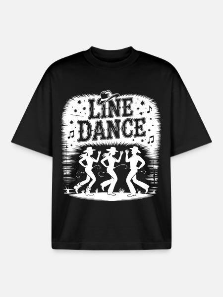 Line Dance Silhouettes - Boxy Heavyweight Unisex Organic T-Shirt by Stanley/Stella - black