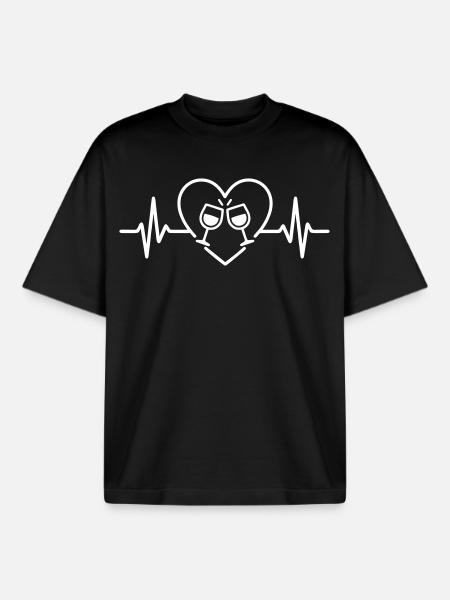 Aperitif Team Heart Friends Glasses Toasting - Boxy Heavyweight Unisex Organic T-Shirt by Stanley/Stella - black