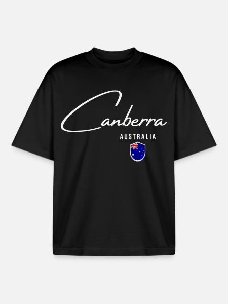 Elegant design Canberra, souvenir Canberra - Boxy Heavyweight Unisex Organic T-Shirt by Stanley/Stella - black