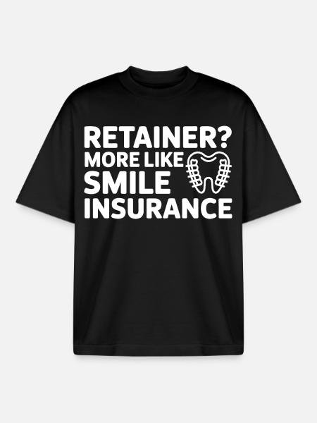 Retainer Leben Lächeln Schutz Kunst - Boxy Heavyweight Unisex Organic T-Shirt von Stanley/Stella - Schwarz