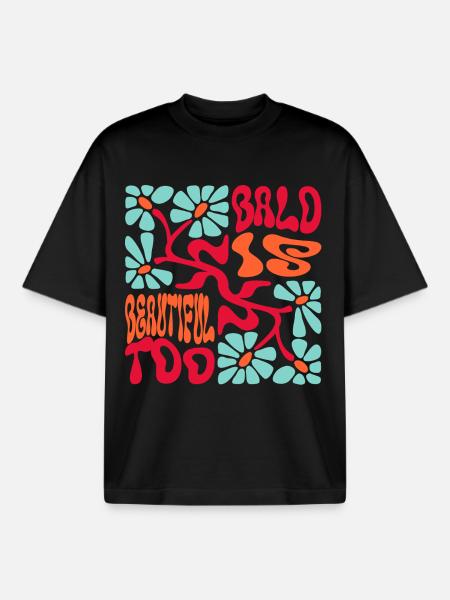 Bald is Beautiful  - Boxy Heavyweight Unisex Organic T-Shirt by Stanley/Stella - black