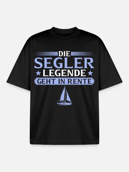 Retired sailor legend retired - Boxy Heavyweight Unisex Organic T-Shirt by Stanley/Stella - black