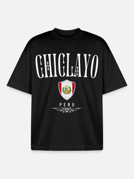 Souvenir Chiclayo, Chiclayo Peru - Boxy Heavyweight Unisex Organic T-Shirt by Stanley/Stella - black