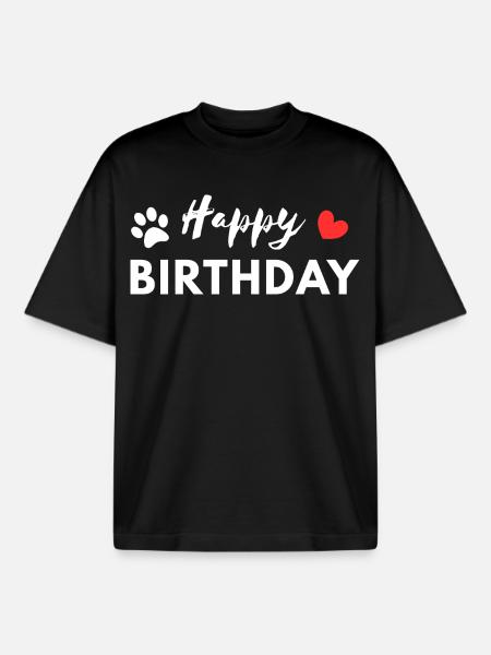 Happy Birthday Dog - Boxy Heavyweight Unisex Organic T-Shirt von Stanley/Stella - Schwarz