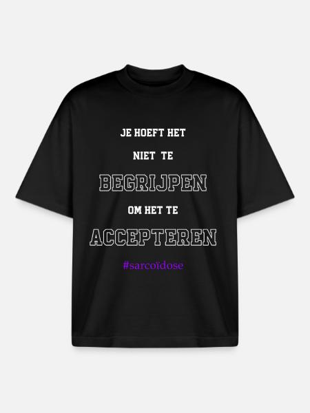 Acceptation de la sarcoïdose - T-shirt unisexe boxy épais biologique Stanley/Stella - noir