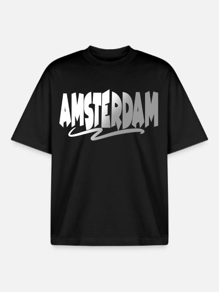 Amsterdam - T-shirt unisexe boxy épais biologique Stanley/Stella - noir