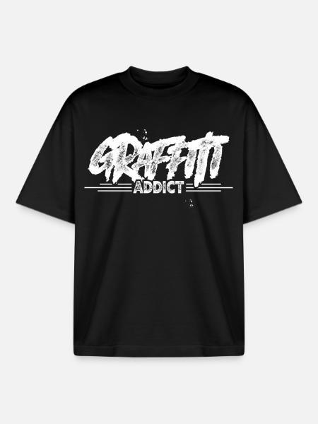 Graffiti - Boxy Heavyweight Unisex Organic T-Shirt by Stanley/Stella - black