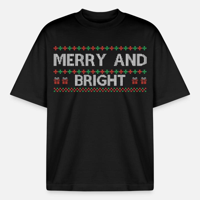 Hässlicher Weihnachtspullover Hässliches Weihnachtsgeschenk-Idee - Boxy Heavyweight Unisex Organic T-Shirt von Stanley/Stella - Schwarz