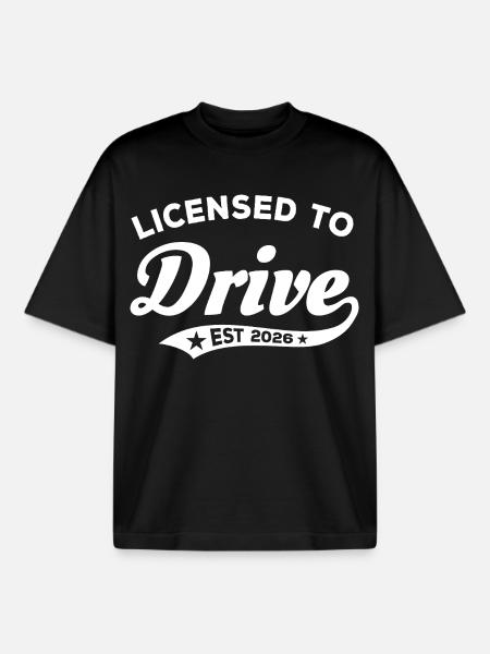 License to Drive 2026 - Driving Permit - Boxy Heavyweight Unisex Organic T-Shirt by Stanley/Stella - black