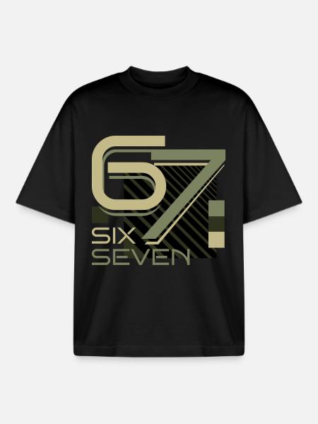 SixSeven - T-shirt unisexe boxy épais biologique Stanley/Stella - noir