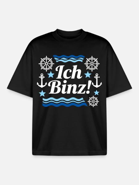 Ich Binz Rügen Urlaub Ostsee  - Boxy Heavyweight Unisex Organic T-Shirt von Stanley/Stella - Schwarz