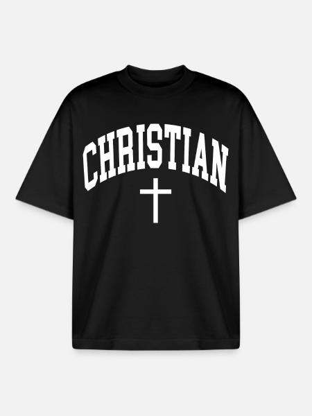 Christian Christ Christianity Christians - Boxy Heavyweight Unisex Organic T-Shirt by Stanley/Stella - black