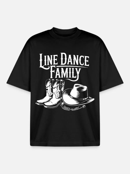 Line Dance Family Western Boots - Boxy Heavyweight Unisex Organic T-Shirt by Stanley/Stella - black