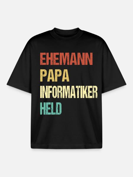 Informatiker Papa - Boxy Heavyweight Unisex Organic T-Shirt von Stanley/Stella - Schwarz