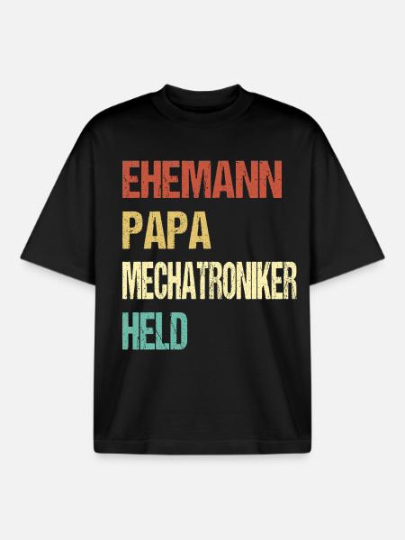 Mechatronics Technician Dad - Boxy Heavyweight Unisex Organic T-Shirt by Stanley/Stella - black