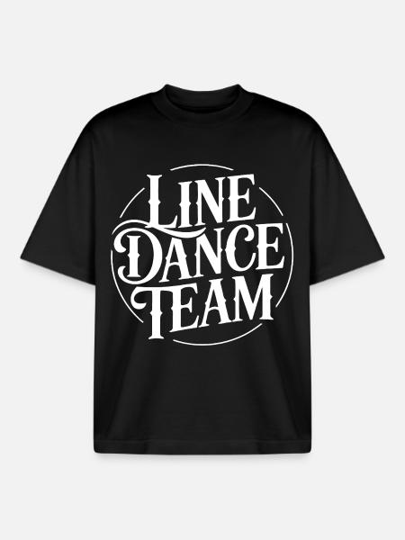 Line Dance Team Logo Emblem - Boxy Heavyweight Unisex Organic T-Shirt by Stanley/Stella - black