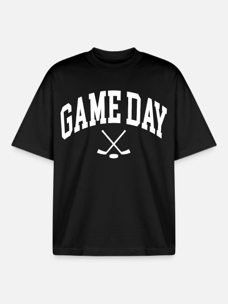 Game Day Eishockey Fan - Boxy Heavyweight Unisex Organic T-Shirt by Stanley/Stella - black