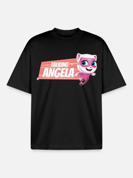 Tom parlante e amici X Angela parlante miracolosa - T-shirt unisex boxy pesante biologica di Stanley/Stella - nero