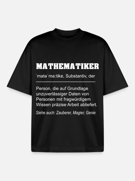 Mathematician Definition - Boxy Heavyweight Unisex Organic T-Shirt by Stanley/Stella - black