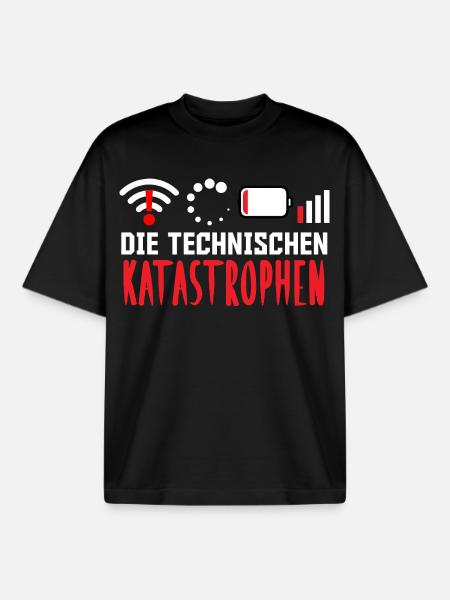Nerd Computer THE TECHNICAL CATASTROPHES FUNNY - Boxy Heavyweight Unisex Organic T-Shirt by Stanley/Stella - black