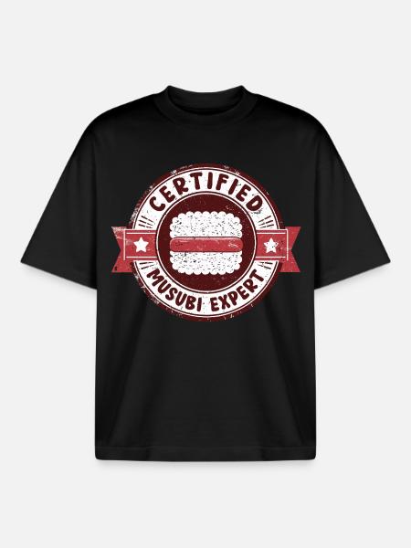 Certified Musubi Expert - Boxy Heavyweight Unisex Organic T-Shirt by Stanley/Stella - black