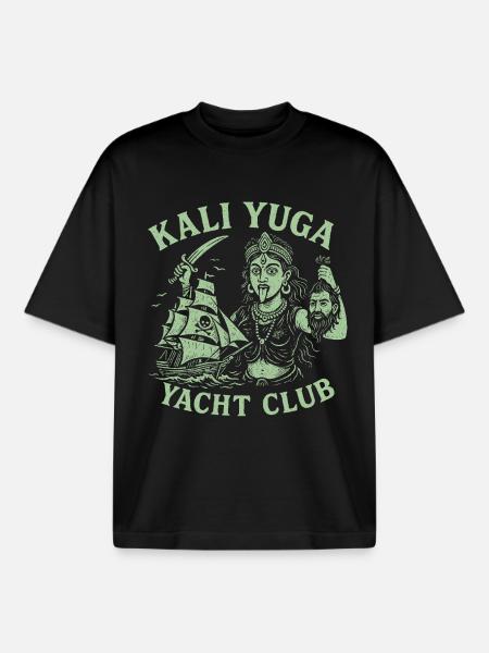 Kali Yuga Yacht Club - Boxy Heavyweight Unisex Organic T-Shirt by Stanley/Stella - black