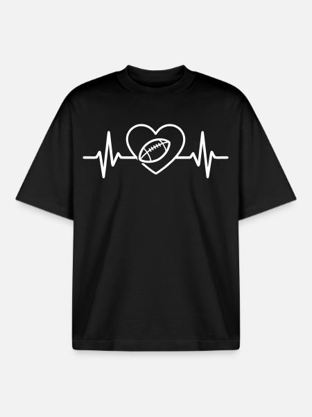 Cœur Rugby XV – Passion Rugby - Boxy Heavyweight Unisex Organic T-Shirt by Stanley/Stella - black