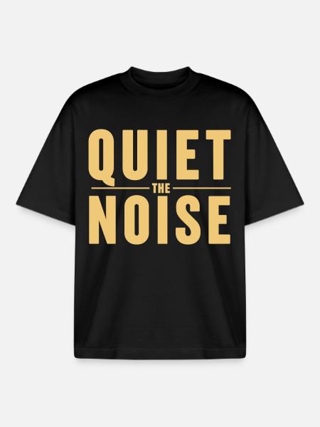 Quiet The Noise Quiet Mindfulness Statement - Boxy Heavyweight Unisex Organic T-Shirt by Stanley/Stella - black