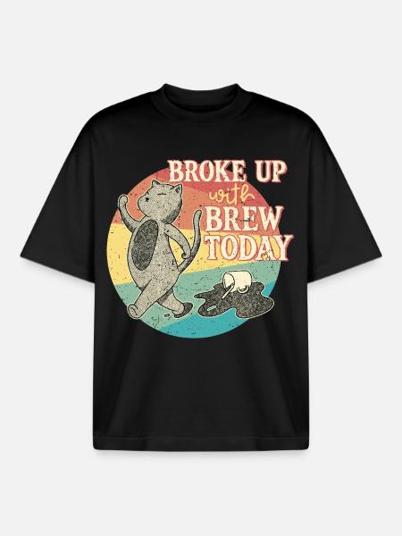 Coffee withdrawal decaffeinated ex-coffee drinker - Boxy Heavyweight Unisex Organic T-Shirt by Stanley/Stella - black