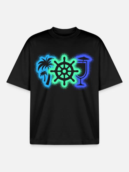 Croiseurs croisières - T-shirt unisexe boxy épais biologique Stanley/Stella - noir