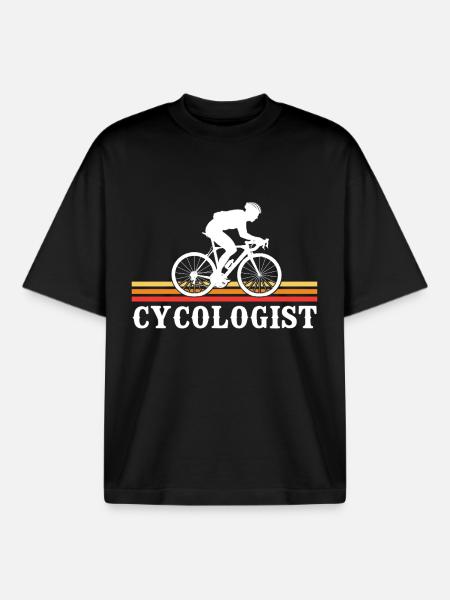 Cycologist cycling - Boxy Heavyweight Unisex Organic T-Shirt by Stanley/Stella - black