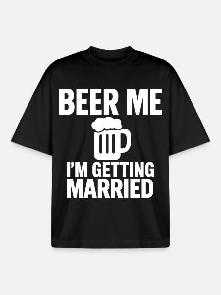 Bier mich, ich heirate - Boxy Heavyweight Unisex Organic T-Shirt von Stanley/Stella - Schwarz