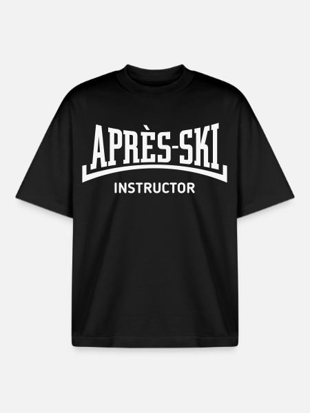 Après-ski-instruktør (konkav / Après ski / B) - Stanley/Stella unisex boxy heavyweight T-shirt økologisk - sort