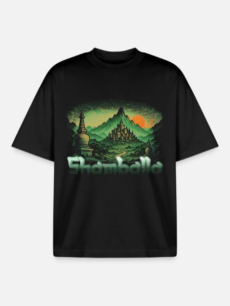 Shamballa Sunset - Boxy Heavyweight Unisex Organic T-Shirt by Stanley/Stella - black