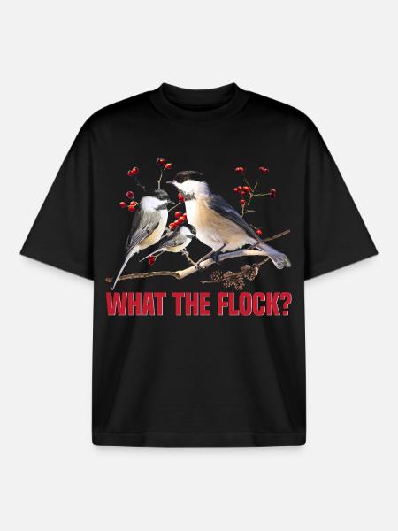 Chickadee Feeder Bird House Birdwatching Birder - Boxy Heavyweight Unisex Organic T-Shirt by Stanley/Stella - black
