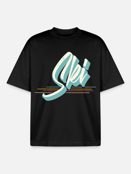 Ski - T-shirt unisexe boxy épais biologique Stanley/Stella - noir