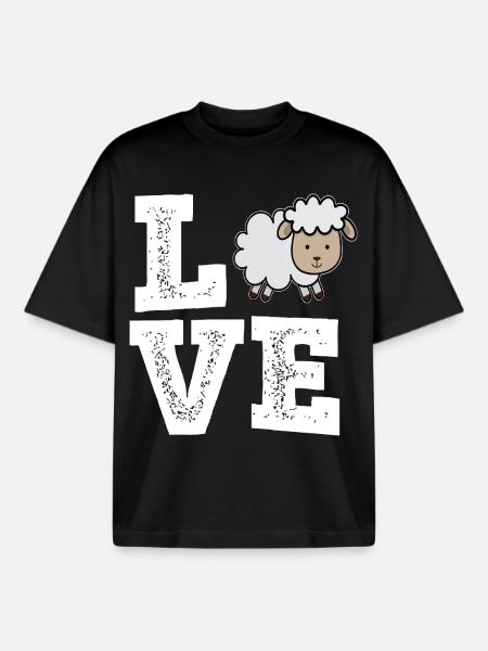 Shepherd Shepherd Shepherd Farmer Herd Sheep - Boxy Heavyweight Unisex Organic T-Shirt by Stanley/Stella - black