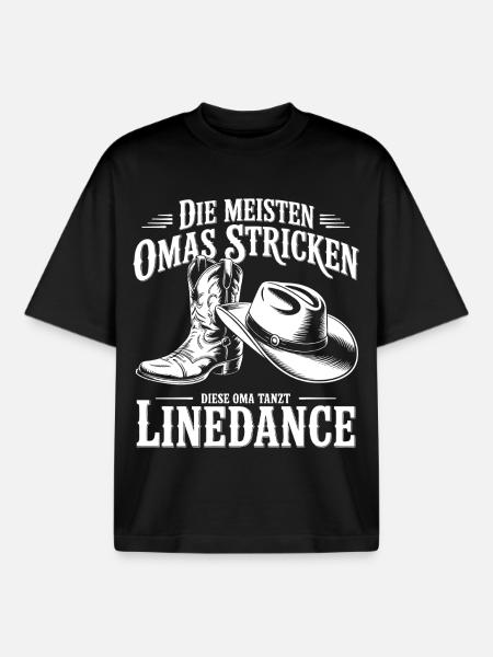 Grandma's Line-Dance Boots Design - Boxy Heavyweight Unisex Organic T-Shirt by Stanley/Stella - black