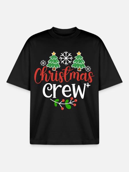 Christmas Crew - Boxy Heavyweight Unisex Organic T-Shirt by Stanley/Stella - black