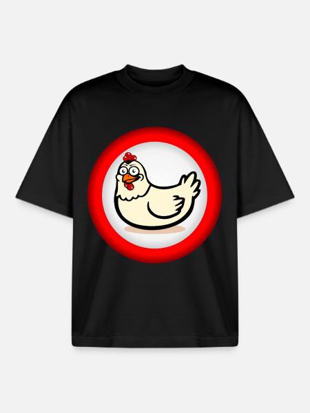 Chicken Keeping Chickens Sign - Boxy Heavyweight Unisex Organic T-Shirt by Stanley/Stella - black