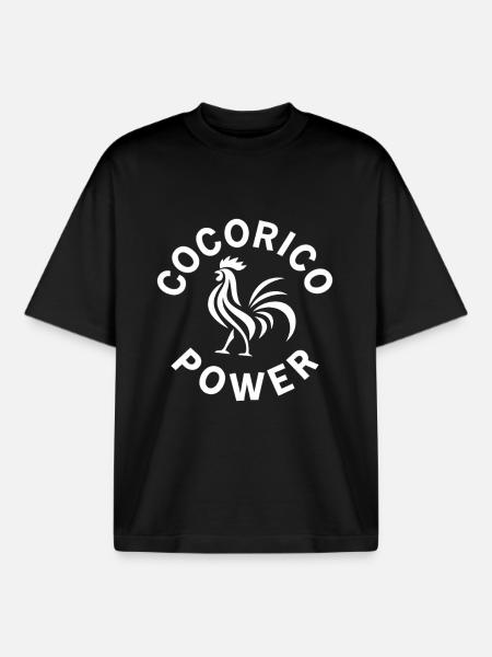 Cocorico Power - Boxy Heavyweight Unisex Organic T-Shirt by Stanley/Stella - black