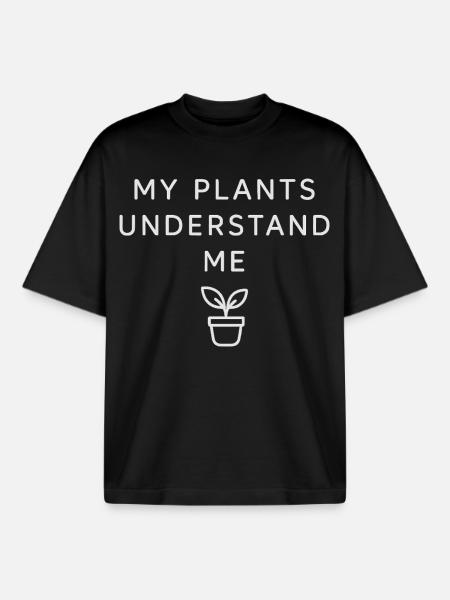 My plants understand me - Boxy Heavyweight Unisex Organic T-Shirt by Stanley/Stella - black